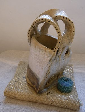 Sculpture & Artwork. Basket with Blue Coil